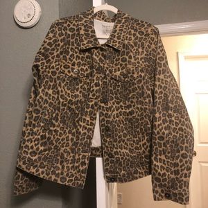Leopard denim jacket